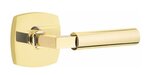 Emtek L-Square Smooth 5326 Select Brass Privacy Leverset with Urban Modern Rosette for Left Handed Doors product