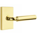 Emtek R-Bar Smooth 5112 Select Brass Passage Leverset with Modern Rectangular Rosette for Left Handed Doors product