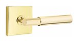 Emtek T-Bar Smooth 5210 Select Brass Privacy Leverset with Square Rosette for Right Handed Doors product
