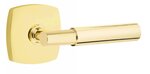 Emtek T-Bar Smooth 5316 Select Brass Passage Leverset with Urban Modern Rosette for Left Handed Doors product