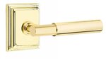 Emtek T-Bar Smooth 8561 Select Brass Full Dummy Leverset with Wilshire Rosette product