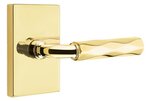 Emtek R-Bar Tribeca 5212 Select Brass Privacy Leverset with Modern Rectangular Rosette for Left Handed Doors product