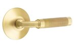 Emtek R-Bar Knurled 5107 Select Brass Passage Leverset with Modern Rosette for Right Handed Doors product