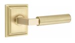 Emtek L-Square Smooth 8561 Select Brass Full Dummy Leverset with Wilshire Rosette product