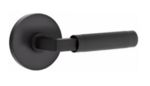 Emtek L-Square Knurled 5059 SD Select Brass Single Dummy Lever with Disk Rosette for Left Handed Doors product