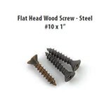 Emtek 100PK-10FHWS10 Flat Head Wood Hinge Screw - Steel (#10 x 1&quot;) 100 Pack