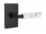 Emtek L-Square Terrazzo 5212 Select Brass Privacy Leverset with Modern Rectangular Rosette for Left Handed Doors product