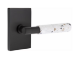 Emtek T-Bar Terrazzo 5052 Select Brass Full Dummy Leverset with Modern Rectangular Rosette product