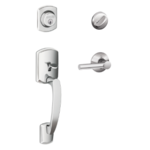 Schlage F60GRWxBRW Greenwich Single Cylinder Handleset with Broadway Interior Lever product