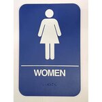 Don-Jo HS907 Women's ADA Blue Bathroom Sign