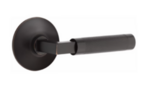 Emtek L-Square Knurled 5107 Select Brass Passage Leverset with Modern Rosette for Left Handed Doors product