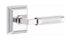 Emtek L-Square Knurled 8261 Select Brass Privacy Leverset with Wilshire Rosette for Right Handed Doors product