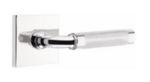 Emtek R-Bar Knurled 5210 Select Brass Privacy Leverset with Square Rosette for Right Handed Doors product