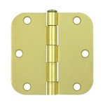Deltana S35R5 Residential 3-1/2 Inch x 3-1/2 Inch Steel Hinge with 5/8 Inch Radius Corners (Sold in Pairs)