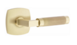 Emtek L-Square Knurled 5306 Select Brass Full Dummy Leverset with Urban Modern Rosette product