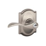 Schlage F51ACC/CAM Accent Keyed Entry Leverset with Camelot Decorative Rosette