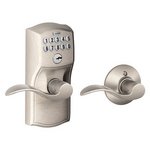 Schlage FE575 CAM/ACC Camelot Keypad Auto-Lock Entry Leverset with Accent Lever