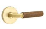Emtek R-Bar Dark Walnut 5209 Select Brass Privacy Leverset with Disk Rosette for Left Handed Doors product