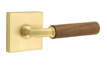 Emtek R-Bar Dark Walnut 5110 Select Brass Passage Leverset with Square Rosette for Right Handed Doors product