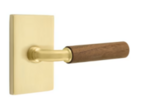 Emtek R-Bar Dark Walnut 5052 Select Brass Full Dummy Leverset with Modern Rectangular Rosette product