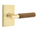 Emtek T-Bar Dark Walnut 5212 Select Brass Privacy Leverset with Modern Rectangular Rosette for Left Handed Doors product