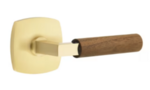 Emtek L-Square Dark Walnut 5326 Select Brass Privacy Leverset with Urban Modern Rosette for Left Handed Doors product