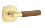 Emtek T-Bar Dark Walnut 5316 Select Brass Passage Leverset with Urban Modern Rosette for Right Handed Doors product