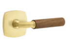 Emtek R-Bar Dark Walnut 5316 Select Brass Passage Leverset with Urban Modern Rosette for Left Handed Doors product