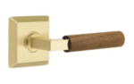 Emtek L-Square Dark Walnut 8531 SD Select Brass Single Dummy Lever with Quincy Rosette for Right Handed Doors product
