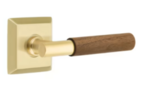 Emtek R-Bar Dark Walnut 8131 Select Brass Passage Leverset with Quincy Rosette for Left Handed Doors product