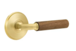 Emtek R-Bar Dark Walnut 8110 Select Brass Passage Leverset with Watford Rosette for Right Handed Doors product