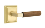 Emtek L-Square Dark Walnut 8561 SD Select Brass Single Dummy Lever with Wilshire Rosette for Right Handed Doors product