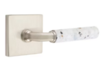 Emtek R-Bar Light Terrazzo 5210 Select Brass Privacy Leverset with Square Rosette for Left Handed Doors product