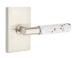 Emtek T-Bar Light Terrazzo 5052 SD Select Brass Single Dummy Lever with Modern Rectangular Rosette for Left Handed Doors product
