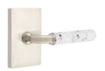 Emtek R-Bar Light Terrazzo 5112 Select Brass Passage Leverset with Modern Rectangular Rosette for Left Handed Doors product