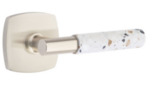 Emtek T-Bar Light Terrazzo 5316 Select Brass Passage Leverset with Urban Modern Rosette for Left Handed Doors product