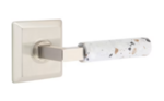 Emtek L-Square Light Terrazzo 8131 Select Brass Passage Leverset with Quincy Rosette for Left Handed Doors product