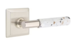 Emtek T-Bar Light Terrazzo 8531 SD Select Brass Single Dummy Lever with Quincy Rosette for Left Handed Doors product