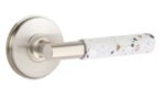 Emtek T-Bar Light Terrazzo 8110 Select Brass Passage Leverset with Watford Rosette for Right Handed Doors product