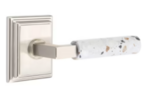 Emtek T-Bar Light Terrazzo 8161 Select Brass Passage Leverset with Wilshire Rosette for Left Handed Doors product