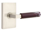 Emtek L-Square Rosso Levanto Marble 5112 Select Brass Passage Leverset with Modern Rectangular Rosette for Left Handed Doors product