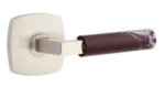 Emtek L-Square Rosso Levanto Marble 5306 Select Brass Full Dummy Leverset with Urban Modern Rosette product