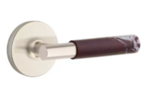 Emtek T-Bar Rosso Levanto Marble 5209 Select Brass Privacy Leverset with Disk Rosette for Left Handed Doors product