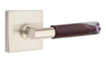 Emtek T-Bar Rosso Levanto Marble 5210 Select Brass Privacy Leverset with Square Rosette for Left Handed Doors product