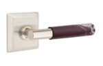 Emtek T-Bar Rosso Levanto Marble 8261 Select Brass Privacy Leverset with Wilshire Rosette for Right Handed Doors product
