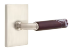 Emtek R-Bar Rosso Levanto Marble 5112 Select Brass Passage Leverset with Modern Rectangular Rosette for Right Handed Doors product