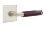 Emtek R-Bar Rosso Levanto Marble 8231 Select Brass Privacy Leverset with Quincy Rosette for Right Handed Doors product