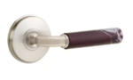 Emtek R-Bar Rosso Levanto Marble 8110 Select Brass Passage Leverset with Watford Rosette for Right Handed Doors product