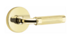 Emtek R-Bar Knurled 5059 SD Select Brass Single Dummy Lever with Disk Rosette for Right Handed Doors product