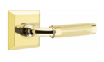 Emtek R-Bar Knurled 8531 SD Select Brass Single Dummy Lever with Quincy Rosette for Left Handed Doors product